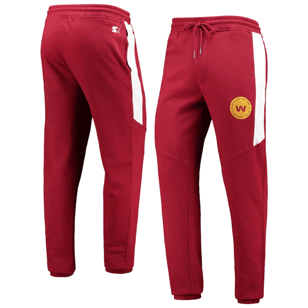 Men's Washington Commanders Starter Red/White Goal Post Fleece Pants Men's Washington Commanders Starter Red/White Goal Post Fleece Pants